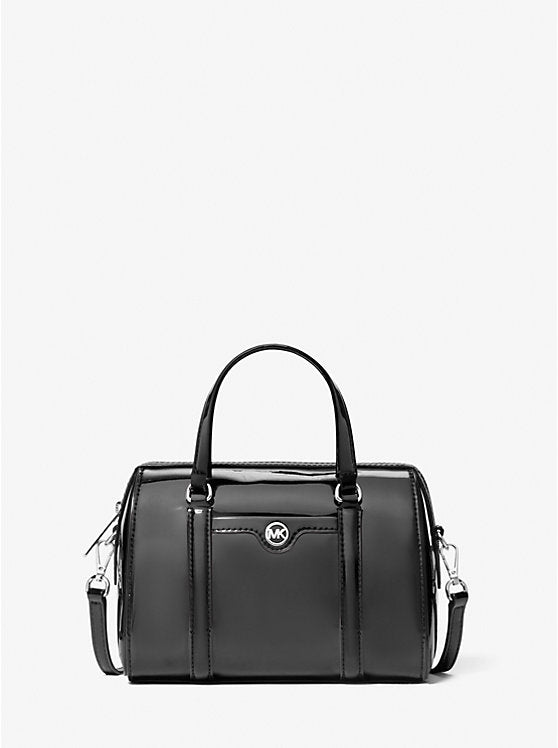MICHAEL KORS Jet Set Small Patent Duffel Crossbody Bag - Black image 0