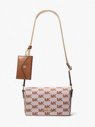 MICHAEL KORS Vincent small crossbody bag with jacquard logo and card holder image 3