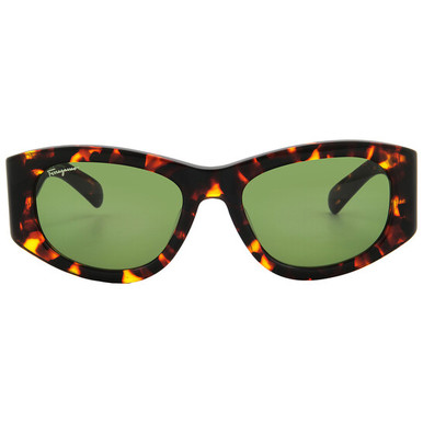 SALVATORE FERRAGAMO Green Navigator Ladies Sunglasses image 0