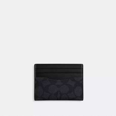Coach Slim Id Card Case In Signature Canvas - Charcoal/Black image 2