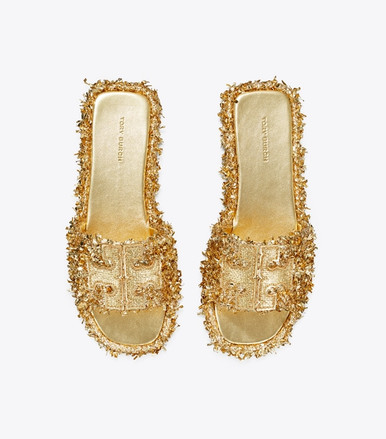 TORY BURCH Double T Sport Slide Gold / Gold image 1