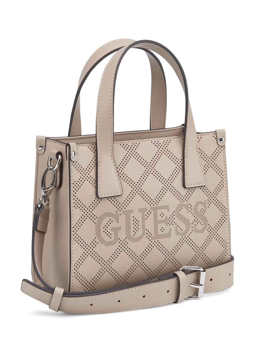 Guess Forber Perforated Logo Mini Tote - Beige image 1