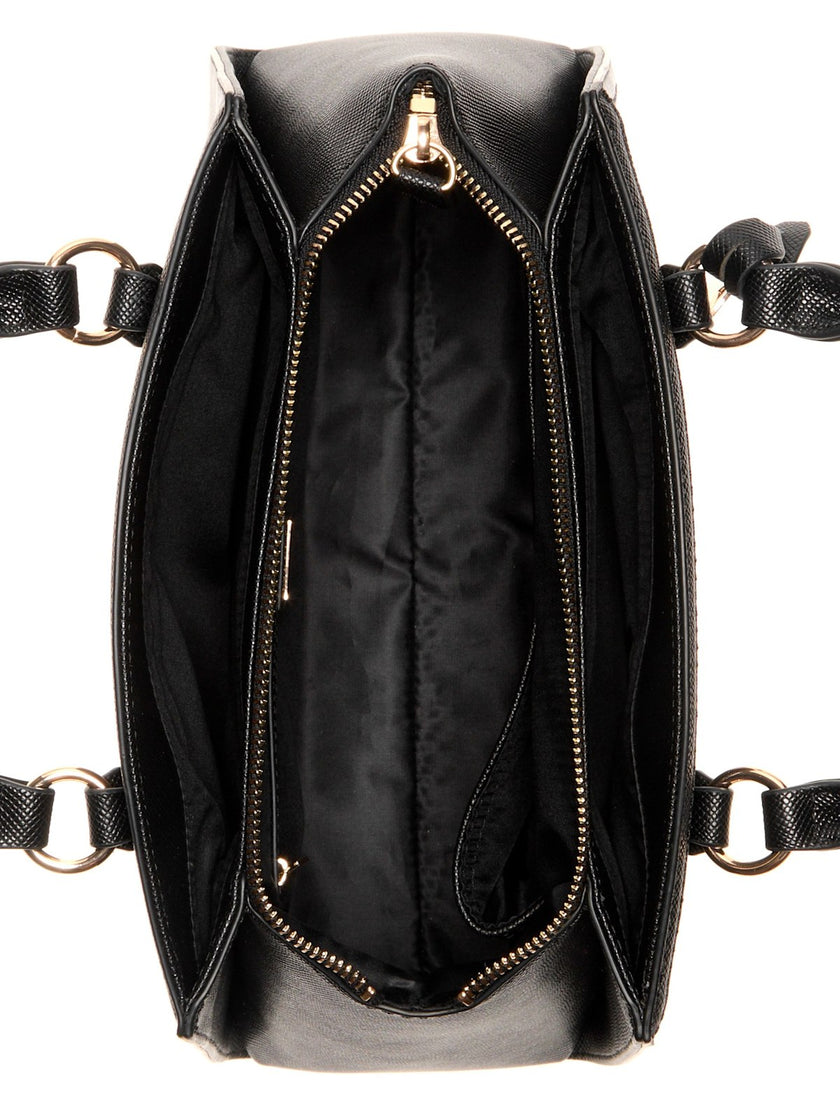 Guess Kyrie Saffiano Satchel - Black image 3