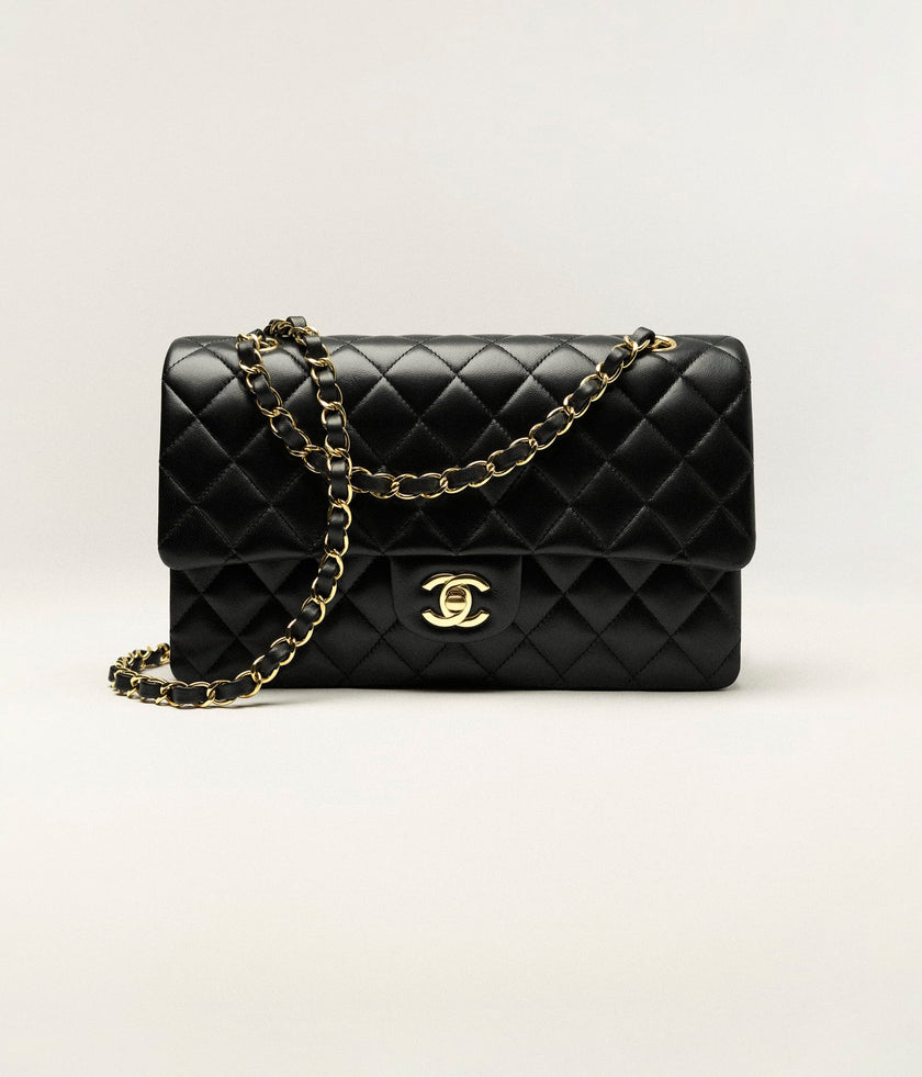 [AT DELHI] CHANEL Classic 11.12 Handbag   Lambskin - Black image 0