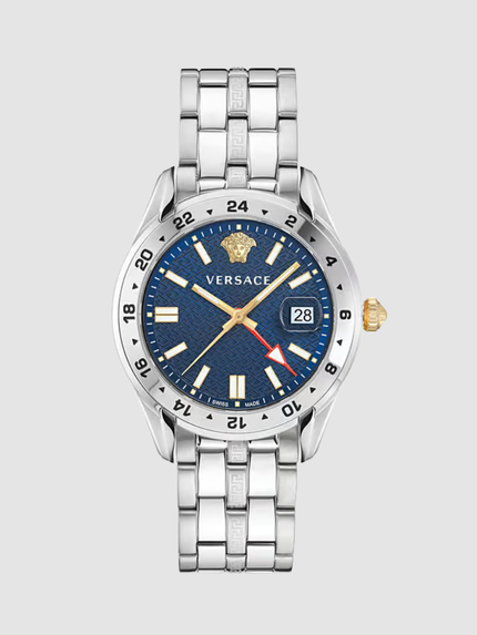 VERSACE Greca Time GMT Quartz Blue Dial Men's Watch image 0