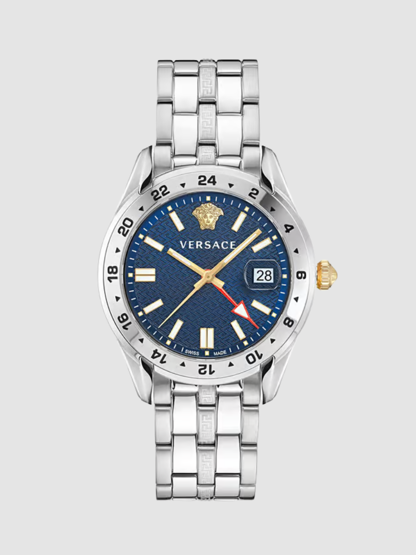 VERSACE Greca Time GMT Quartz Blue Dial Men's Watch image 0