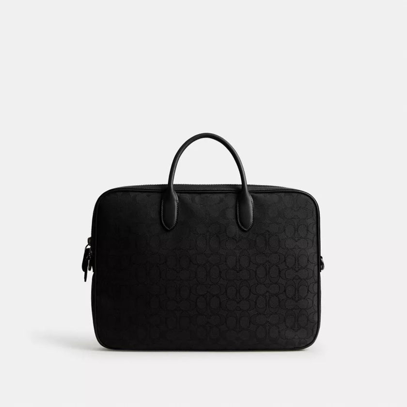 COACH Theo Work Bag In Signature Jacquard - Black image 0
