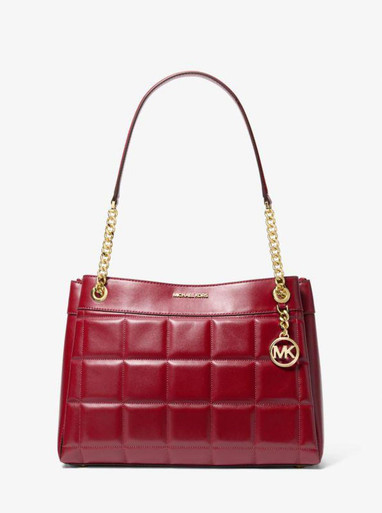 MICHAEL KORS  Susan Medium Quilted Leather Tote Bag - DEEP RED image 2