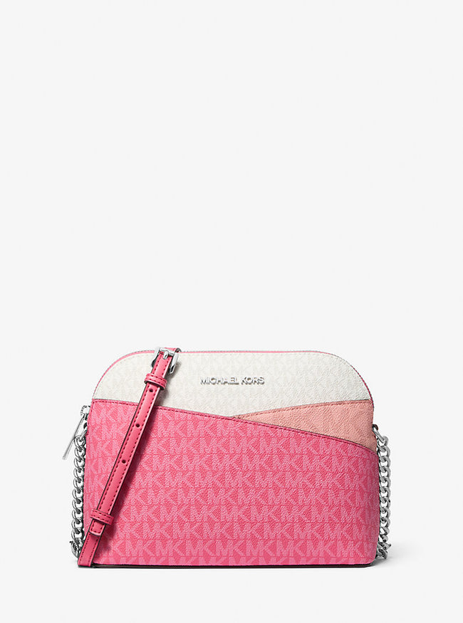 [AT DELHI]  MICHAEL KORS  Jet Set Travel Medium Color-Block Signature Logo Crossbody Bag - Hibiscus image 0