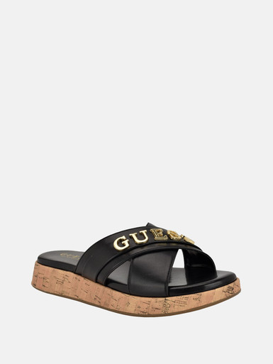 GUESS Ilay Crisscross Flatform Slides image 1