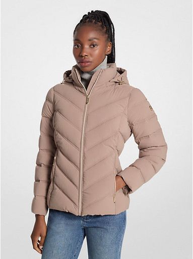 MICHAEL KORS  Packable Quilted Puffer Jacket - Taupe image 1