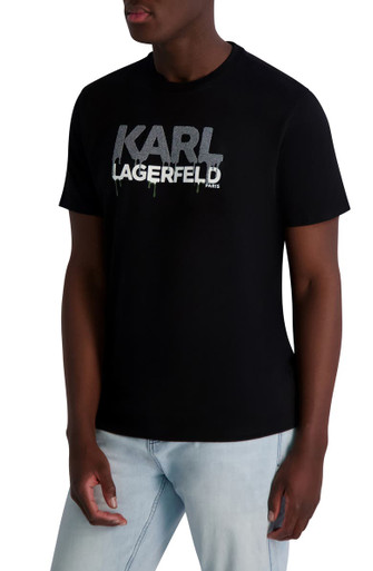 KARL LAGERFELD Drippy Beaded Logo Graphic T-Shirt image 1