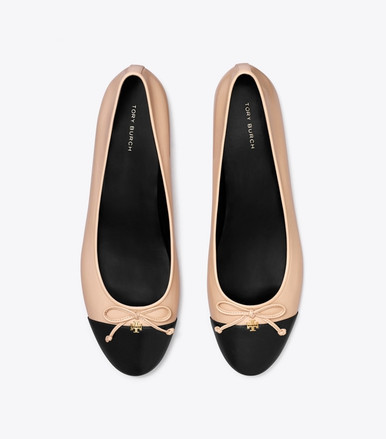 TORY BURCH Cap-toe Ballet - Rose Pink / Perfect Black image 2