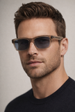 FERRAGAMO Blue Square Men's Sunglasses image 0