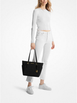 MICHAEL KORS  Charlotte Large Saffiano Leather Top-Zip Tote Bag - Black image 1