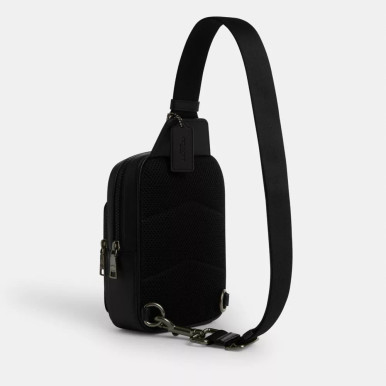 COACH Racer Sling Pack In Signature - Tan/Black image 1
