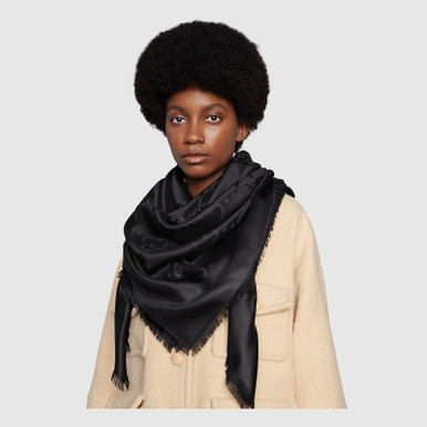 GUCCI Gg Wool And Silk Jacquard Shawl image 7