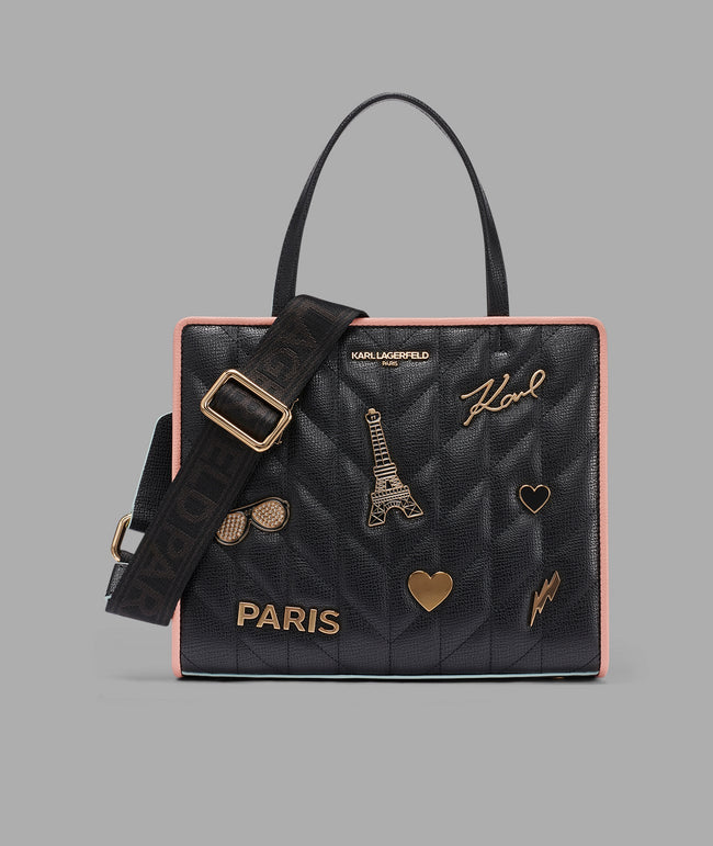 KARL LAGERFELD Maybelle Satchel With Pins And Contrast Trim image 0