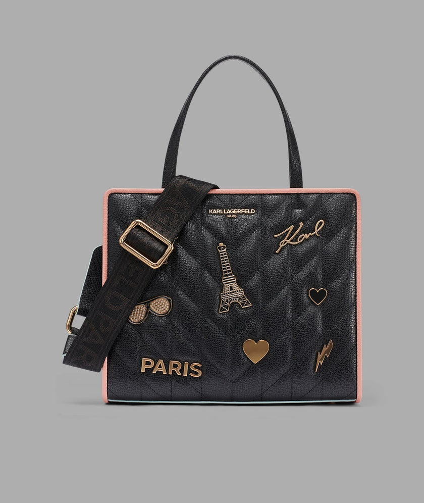 KARL LAGERFELD Maybelle Satchel With Pins And Contrast Trim image 0