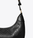 TORY BURCH T Monogram Leather Crescent Bag image 1