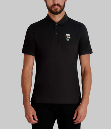KARL LAGERFELD pique 3 button polo with karl image 3