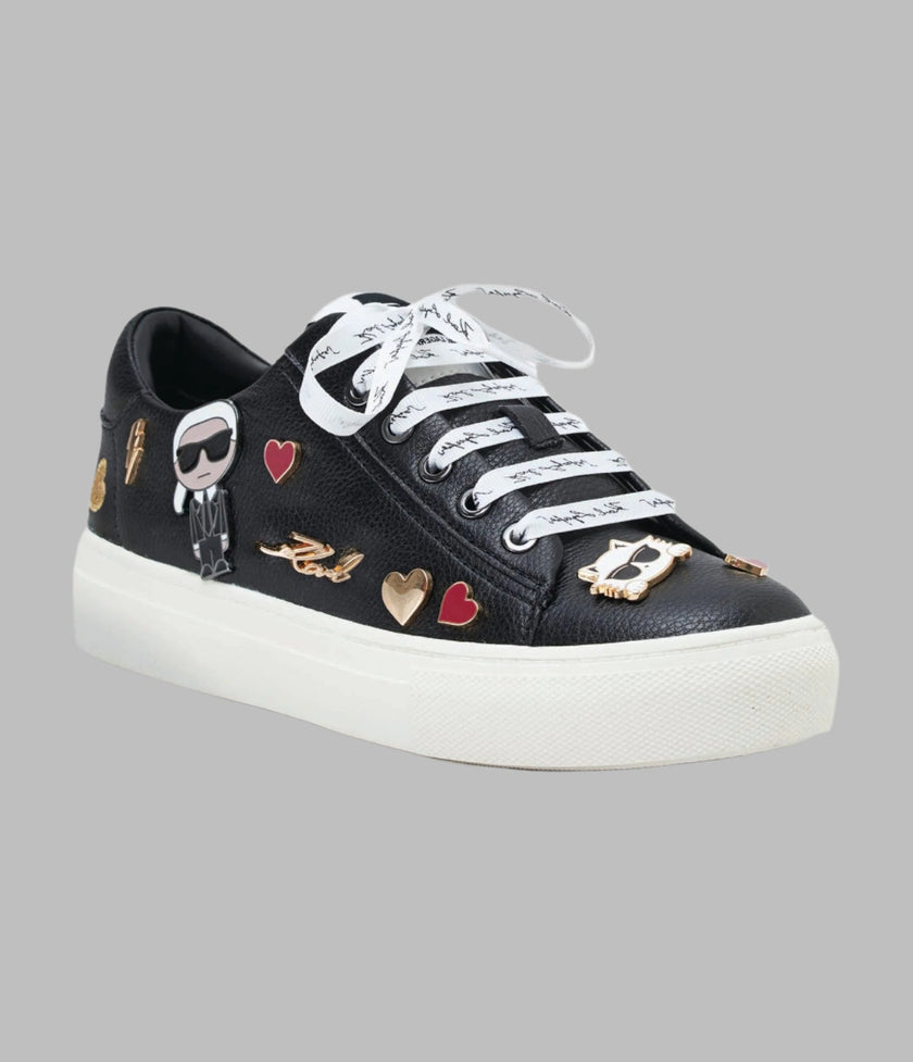[AT DELHI] KARL LAGERFELD Cate Pins Lace Up Sneaker - Black image 1