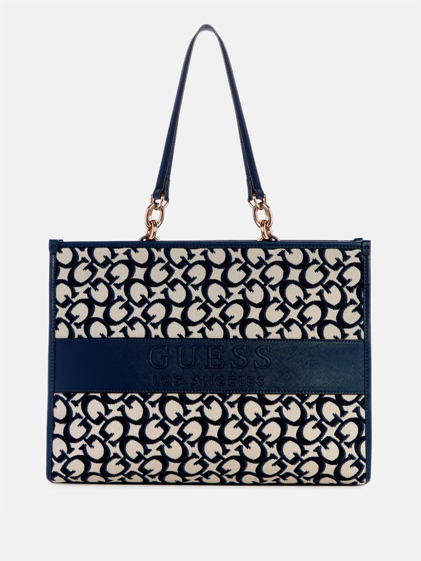 Guess Myrtille Jacquard Logo Tote - Blue image 0