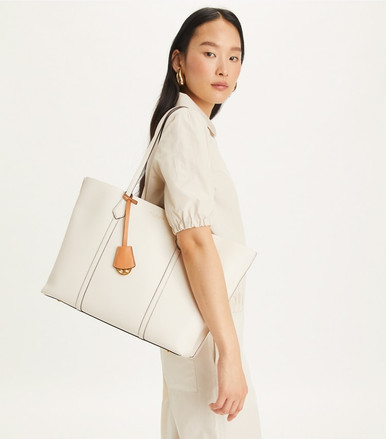 TORY BURCH Perry Triple-compartment Tote Bag - New Ivory image 1