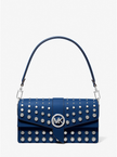 MICHAEL KORS Greenwich Medium Studded Saffiano Leather Shoulder Bag - River Blue image