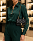 CHANEL Classic Medium Flap Quilted Black Caviar Gold Hardware