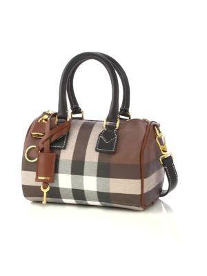 BURBERRY Check Mini Bowling Bag - Dark Birch image 2