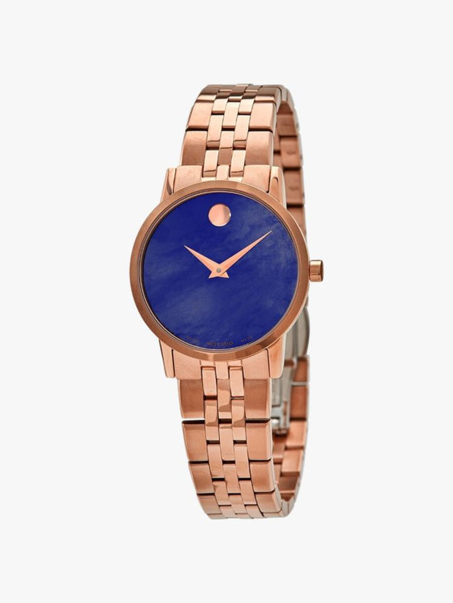 MOVADO Museum Quartz Blue Mother of Pearl Dial Ladies Watch image 0