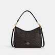 COACH Laurel Shoulder Bag In Signature Canvas - Gold/Walnut/Black image