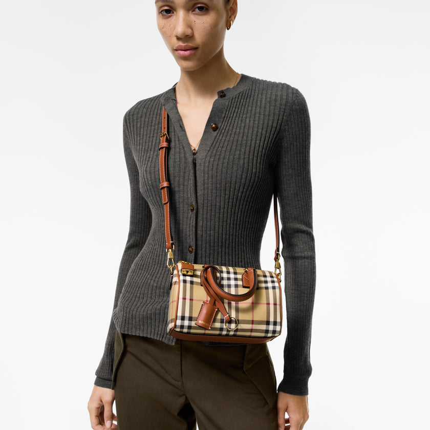 BURBERRY Mini Check Bowling Bag