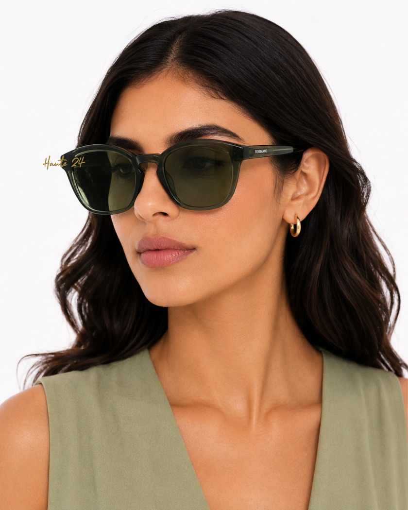 FERRAGAMO Green Sport Unisex Sunglasses