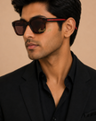 GUCCI Brown Square Men's Sunglasses