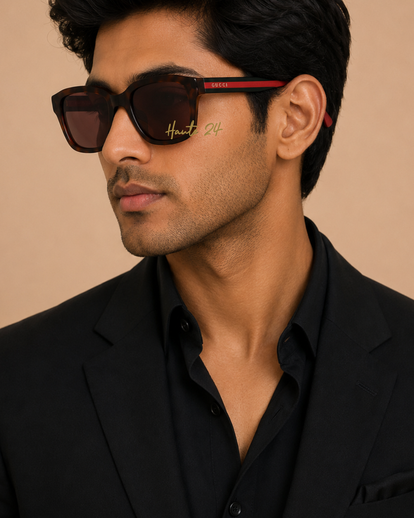 GUCCI Brown Square Men's Sunglasses