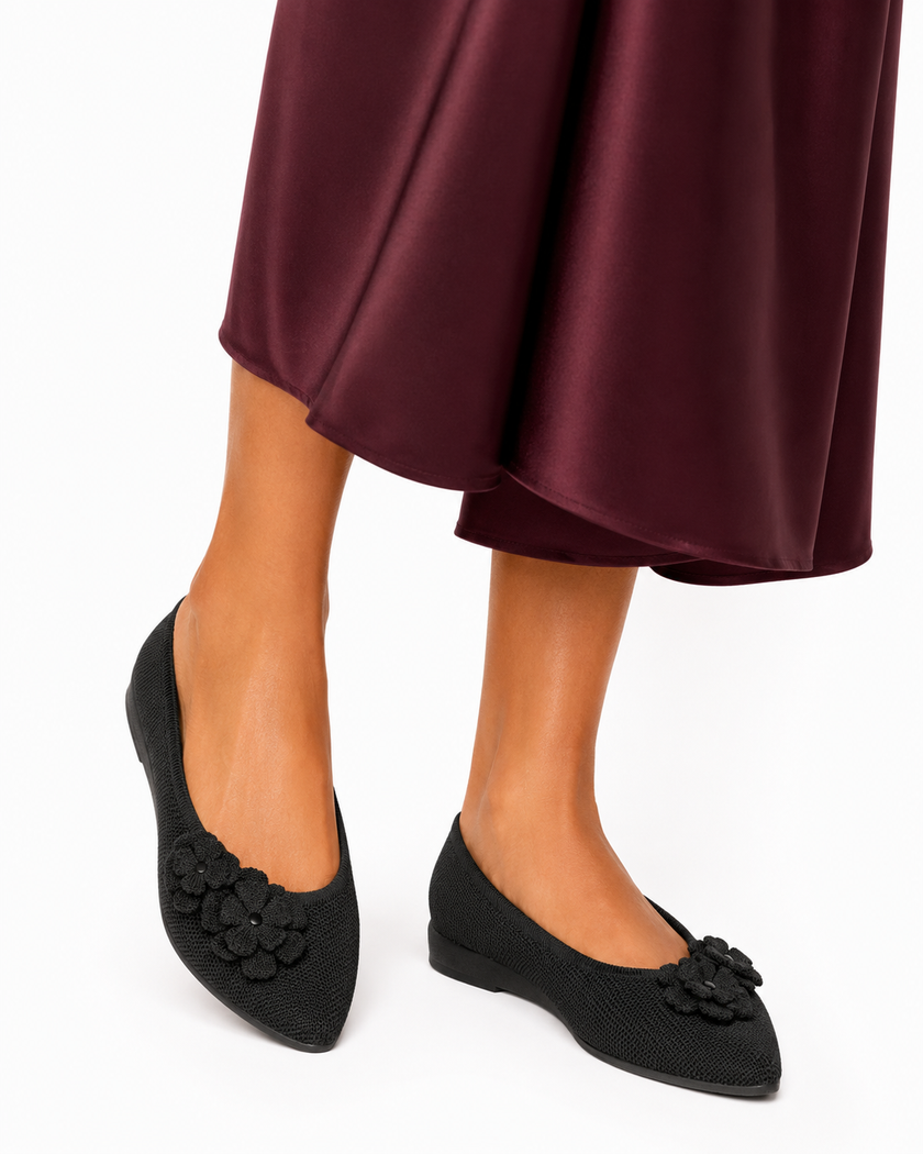 KARL LAGERFELD ZUNDRO MESH FLORAL BALLET FLAT