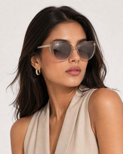 VERSACE Grey Gradient Mirror Cat Eye Ladies Sunglasses