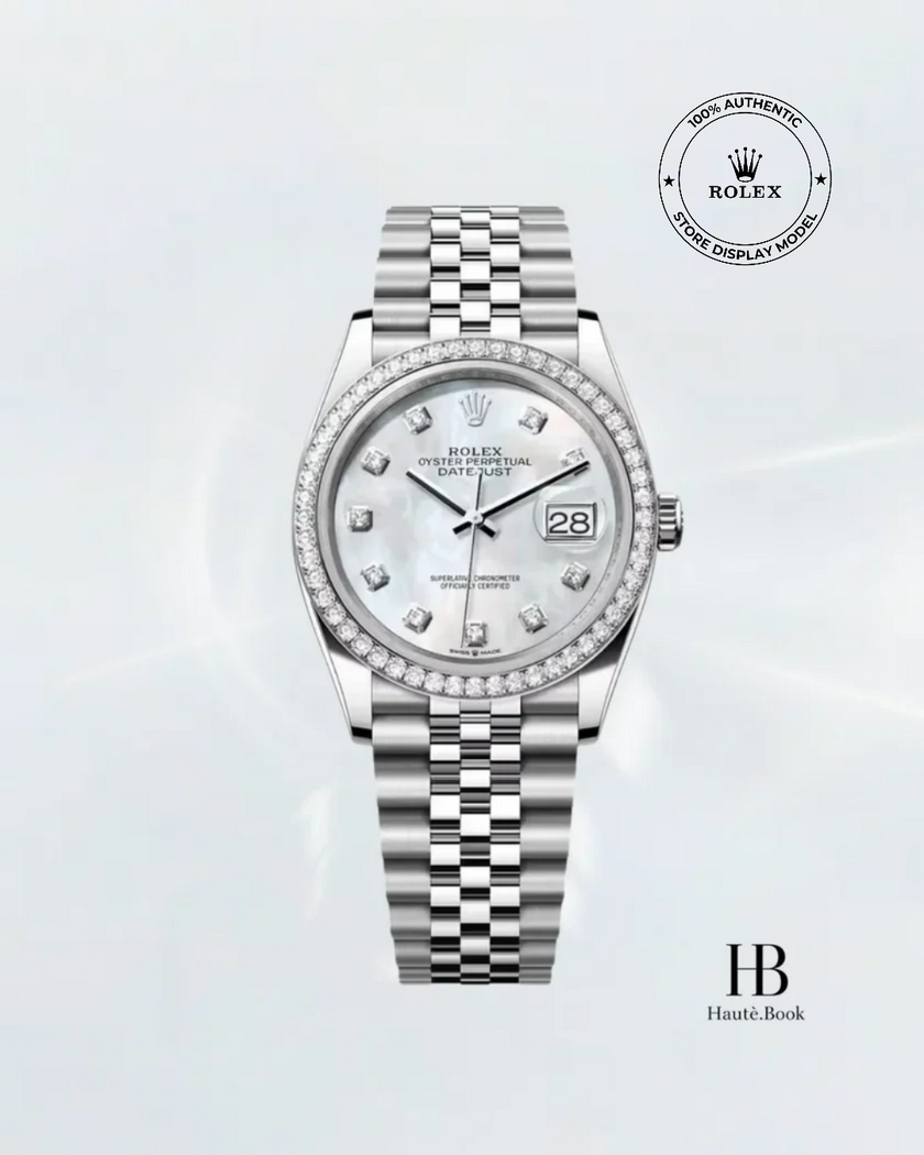 [Store Display] ROLEX Datejust Silver/Computer Diamond White Gold Stainless Steel 36 mm