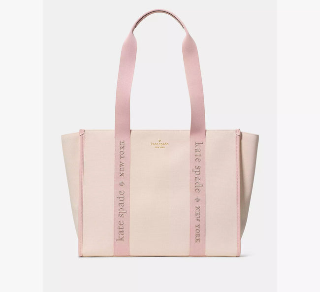 [AT DELHI] KATE SPADE Kip Canvas Large Tote Bag - Rose Smoke Multi image 0