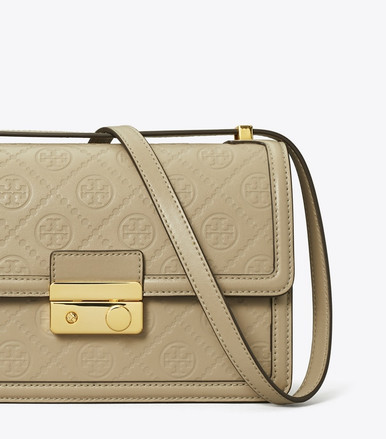 TORY BURCH T Monogram Leather Shoulder Bag - Fresh clay image 2