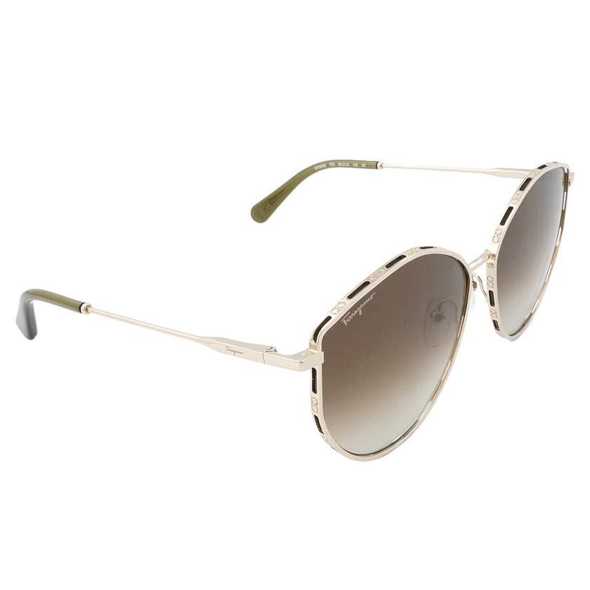 SALVATORE FERRAGAMO Green Gradient Horn Ladies Sunglasses (Arriving In Delhi) image 2