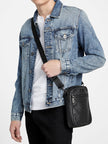 Guess Gio Logo Top-Zip Crossbody - Gray image 5