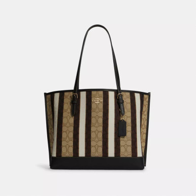 COACH Mollie Tote Bag In Signature Jacquard With Stripes image 3