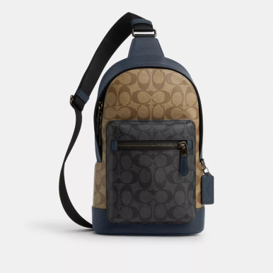 COACH West Pack In Colorblock With Signature Canvas image 3
