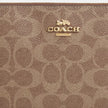 COACH  Large Corner Zip Wristlet In Signature Canvas - Gold/Tan/Brown image 4