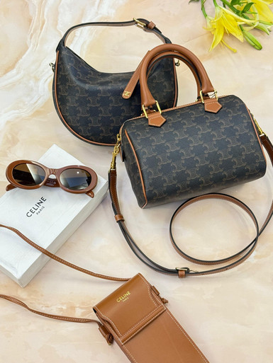 CELINE Small Boston In Triomphe Canvas And Calfskin (@Delhi Studio) image 5