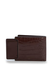Guess Croc-Embossed Bifold Wallet - Brown image 1