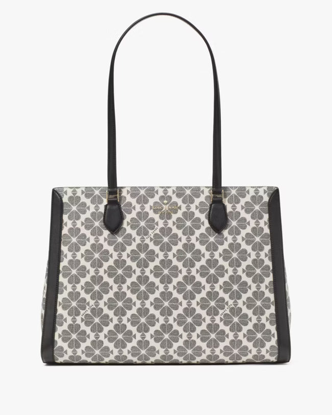 [AT DELHI] KATE SPADE Signature Spade Flower East West Large Laptop Tote - Black Multi image 0